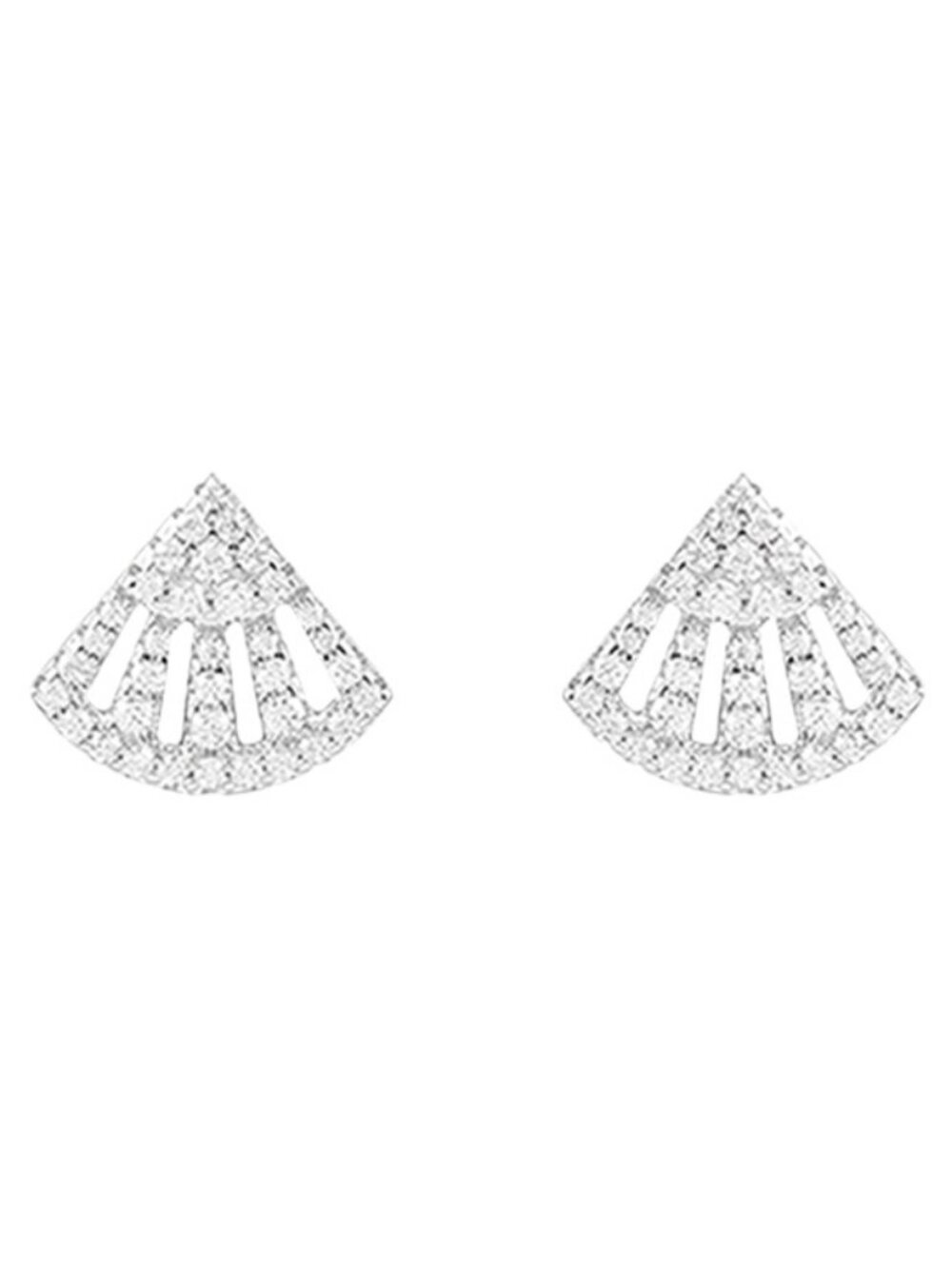 NWT. APM Monaco Fan Pave Stud Earrings Sterling Silver